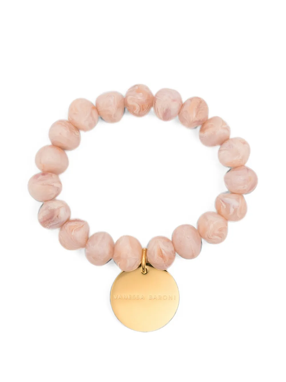 Vanessa Baroni mini logo-pendant beaded bracelet