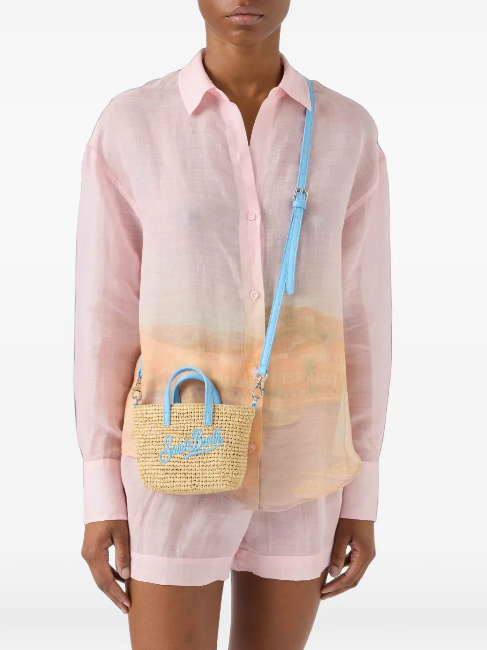 MC2 Saint Barth Saint Barth shopper met geborduurd logo Beige