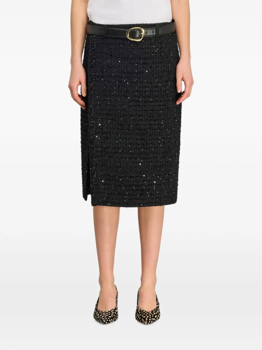 Semicouture Rok verfraaid met pailletten Zwart