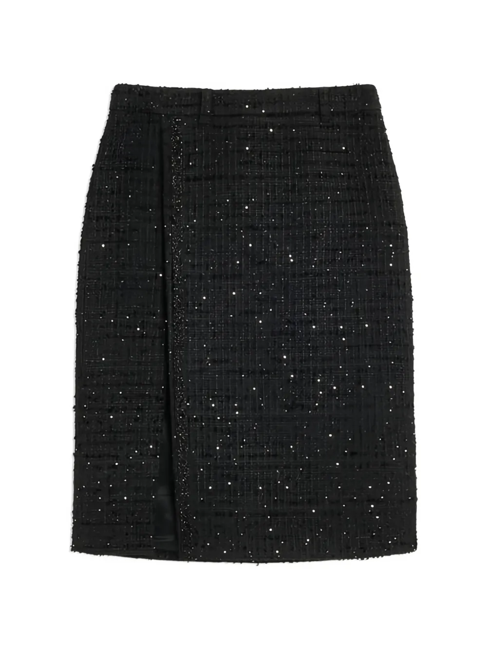 Semicouture Sequin-embellished Tweed Skirt In Schwarz