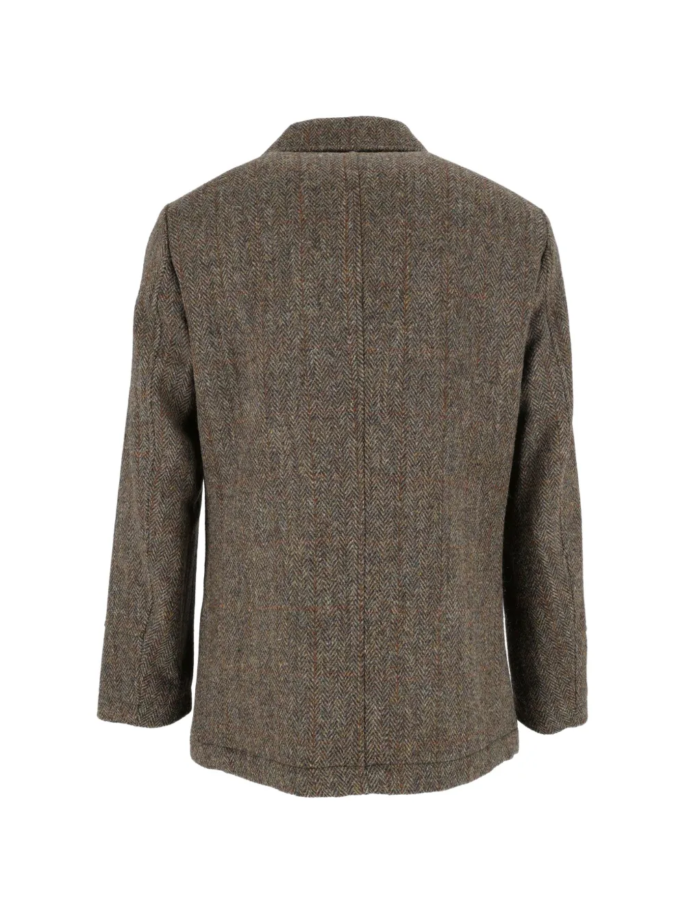 Camplin Island wollen jas met visgraatpatroon Bruin