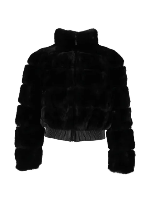 Michael Kors chamarra bomber de pelo artificial