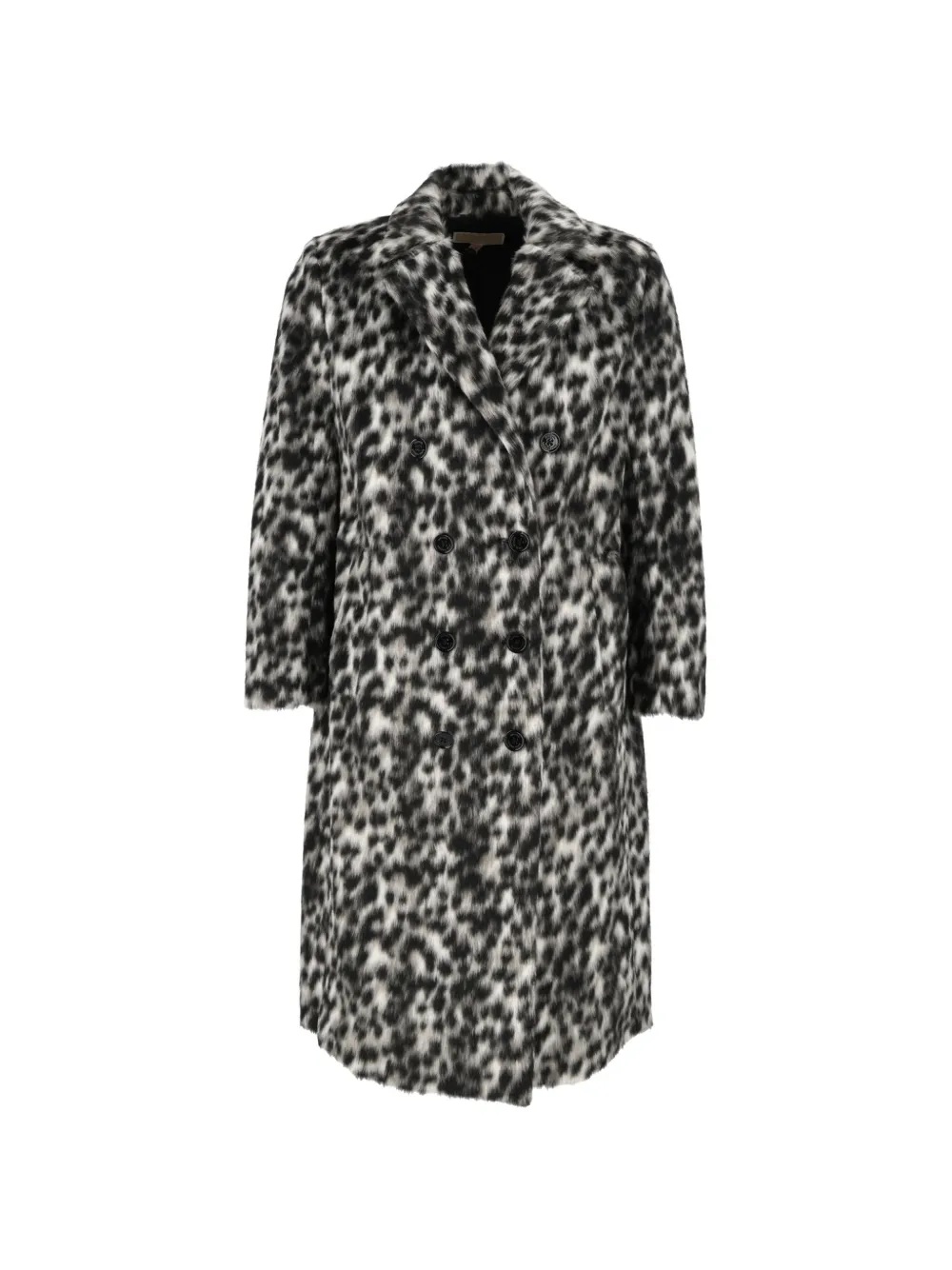 Michael Kors Kids leopard-print double-breasted coat - White