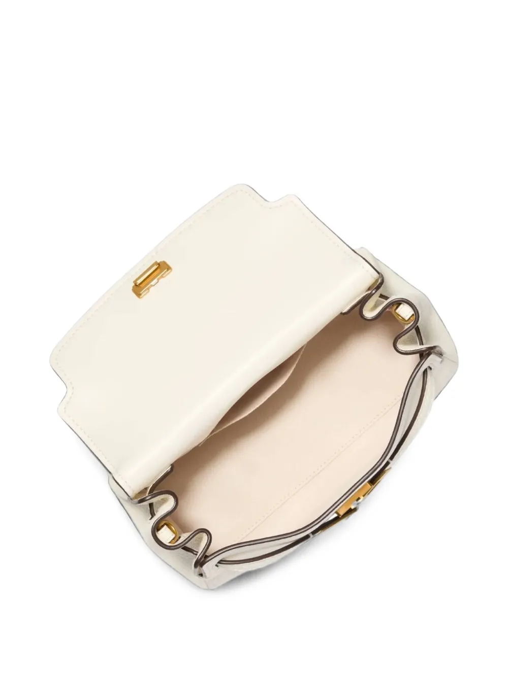 Michael Kors Kleine Hamilton Moderne leren crossbodytas met textuur Wit