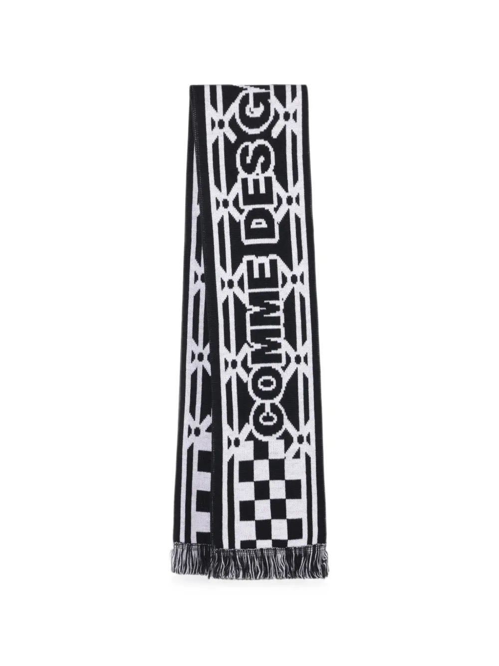 Comme Des Garçons logo-intarsia checkered scarf