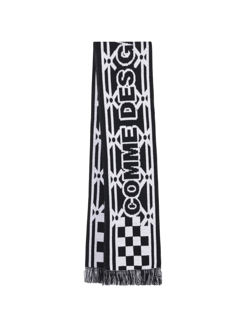 Comme Des Garçons logo-intarsia checkered scarf