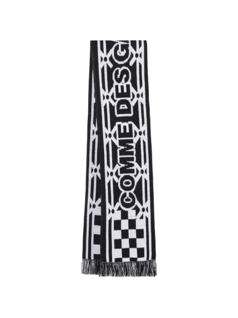 Comme Des Garçons logo-intarsia checkered scarf