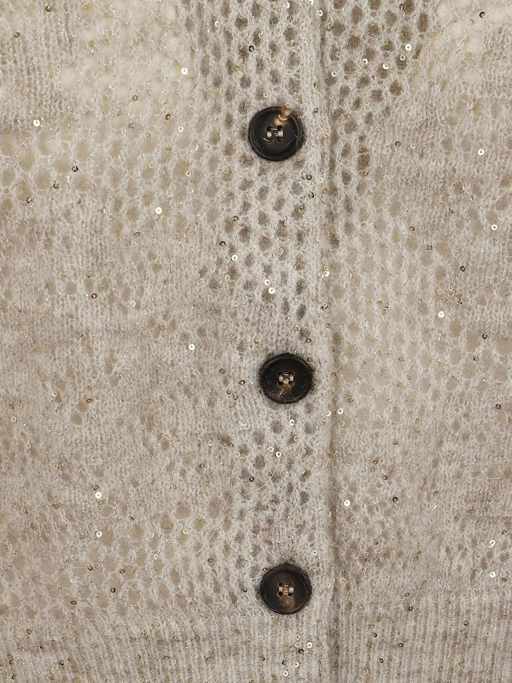 Brunello Cucinelli Opengebreid vest verfraaid met pailletten Beige