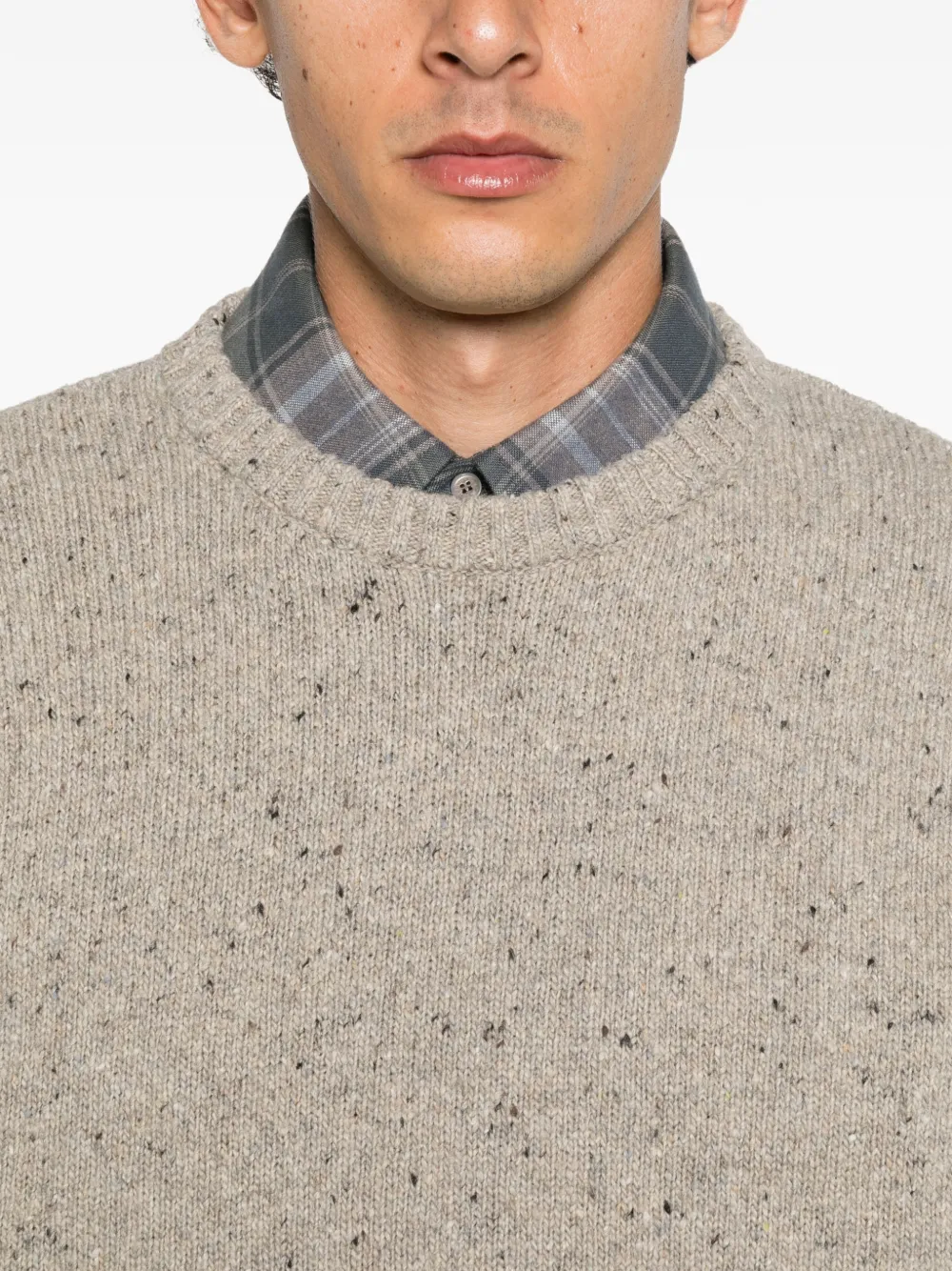 Drykorn flecked drop-shoulder sweater Beige