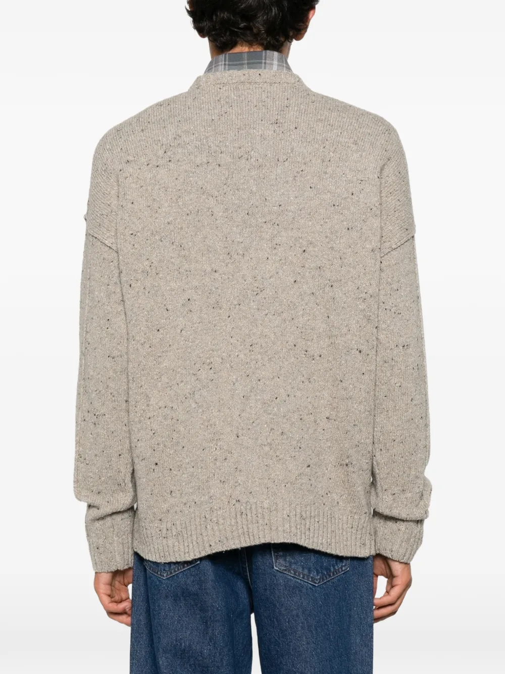 Drykorn flecked drop-shoulder sweater Beige