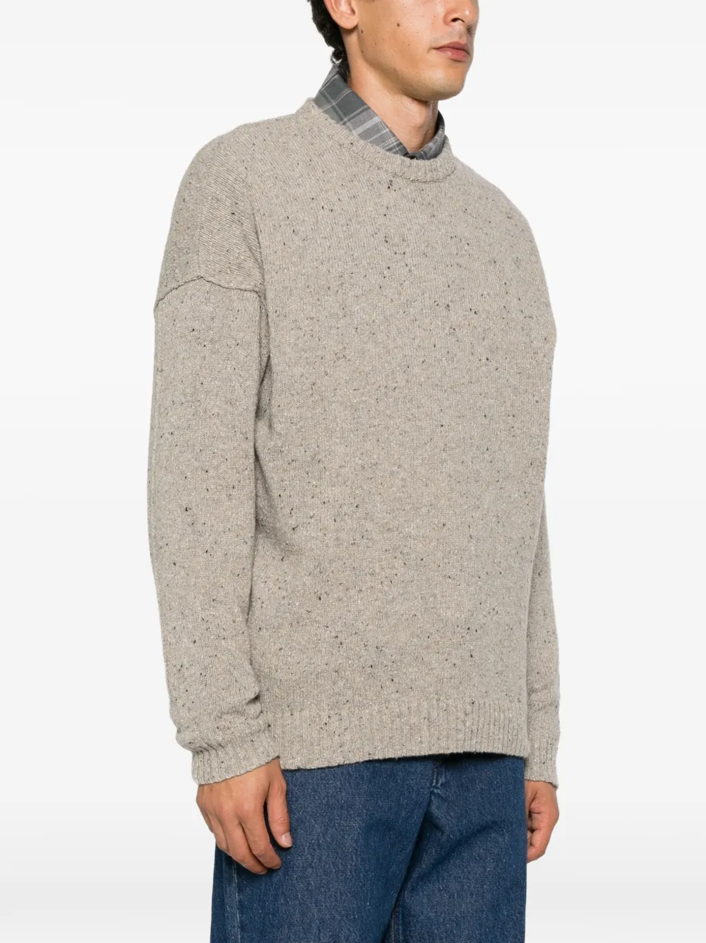 Drykorn flecked drop-shoulder sweater Beige