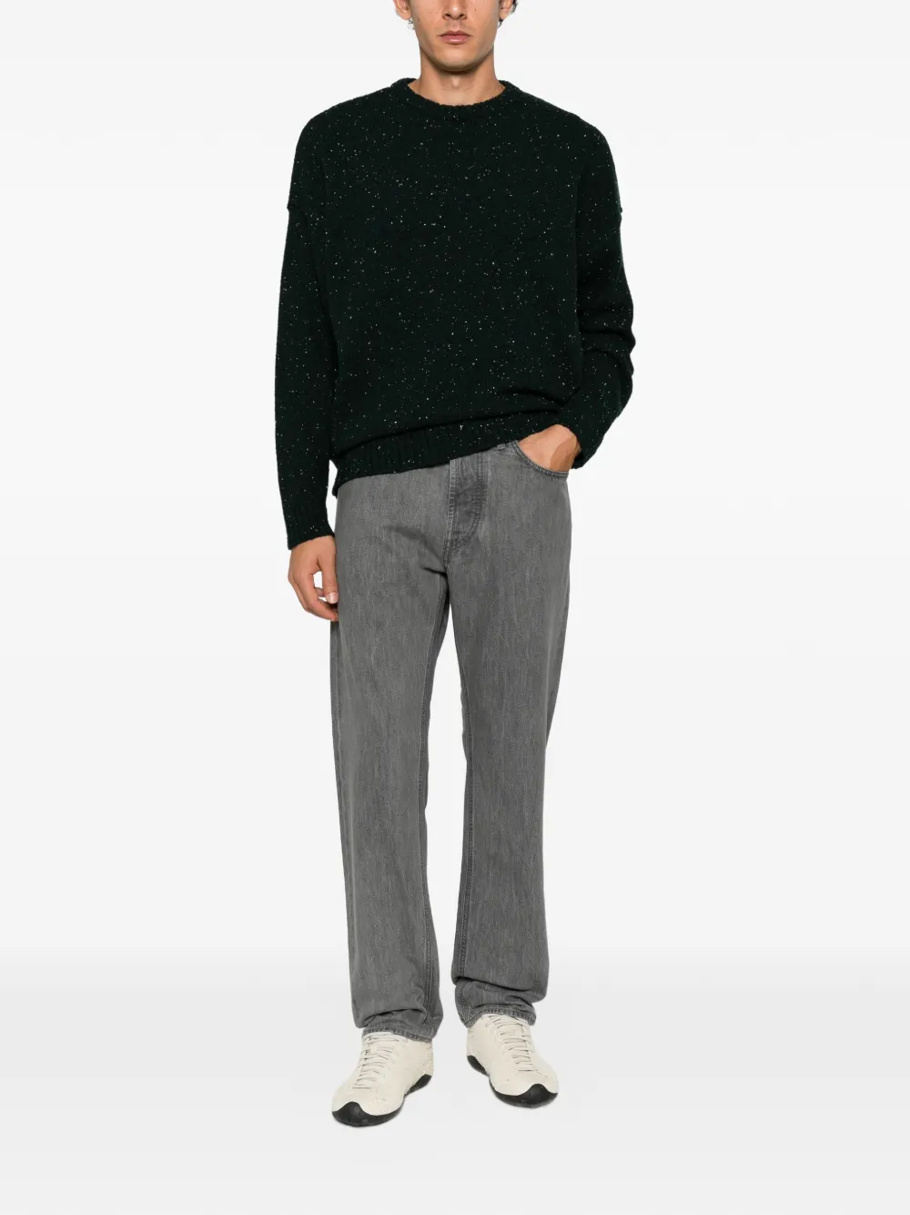 Drykorn flecked-knit sweater Groen