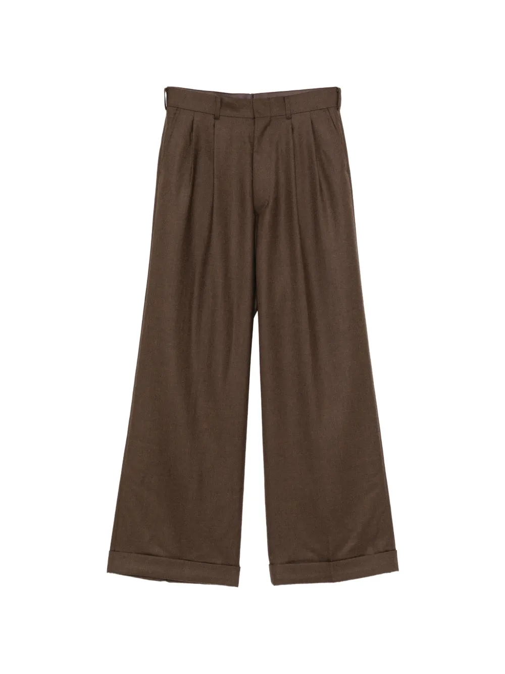 Junya Watanabe Pleated Wool Trousers In Brown