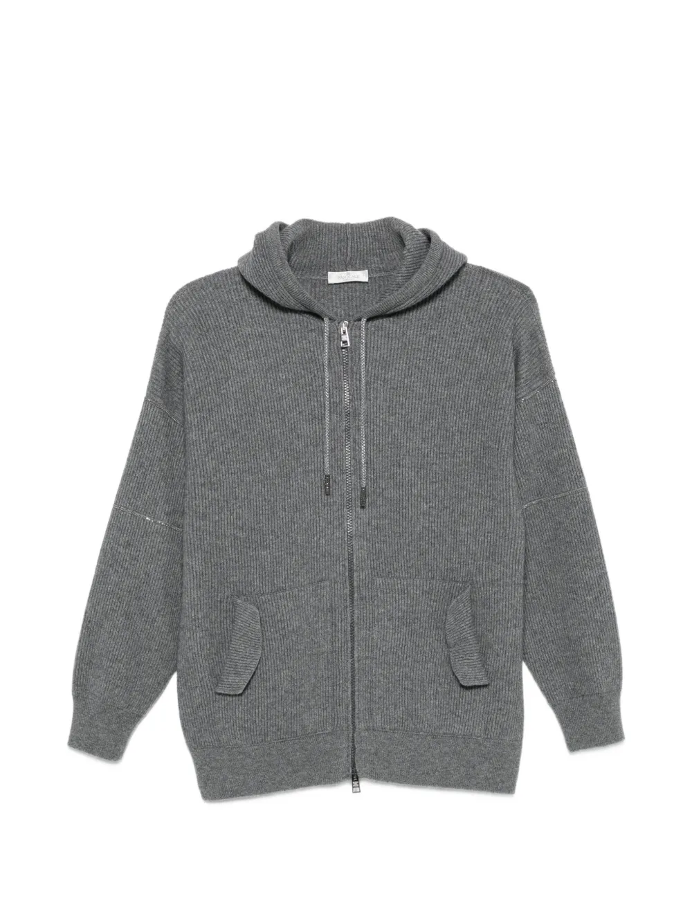 PANICALE ribbed-knit zip-up hoodie