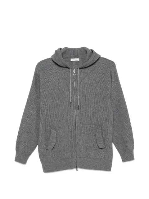 PANICALE ribbed-knit zip-up hoodie