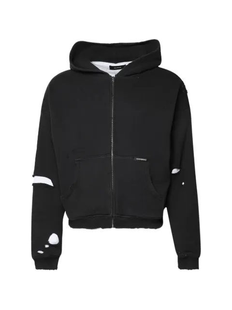 Nahmias thermal-lined distressed hoodie