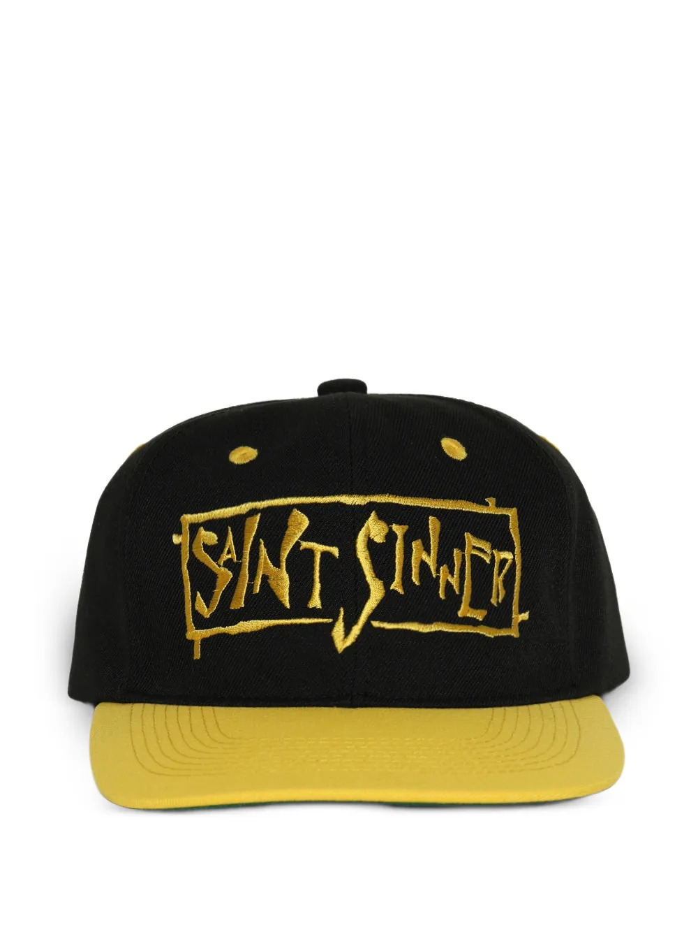 SAINT MXXXXXX embroidered panelled cap - Nero
