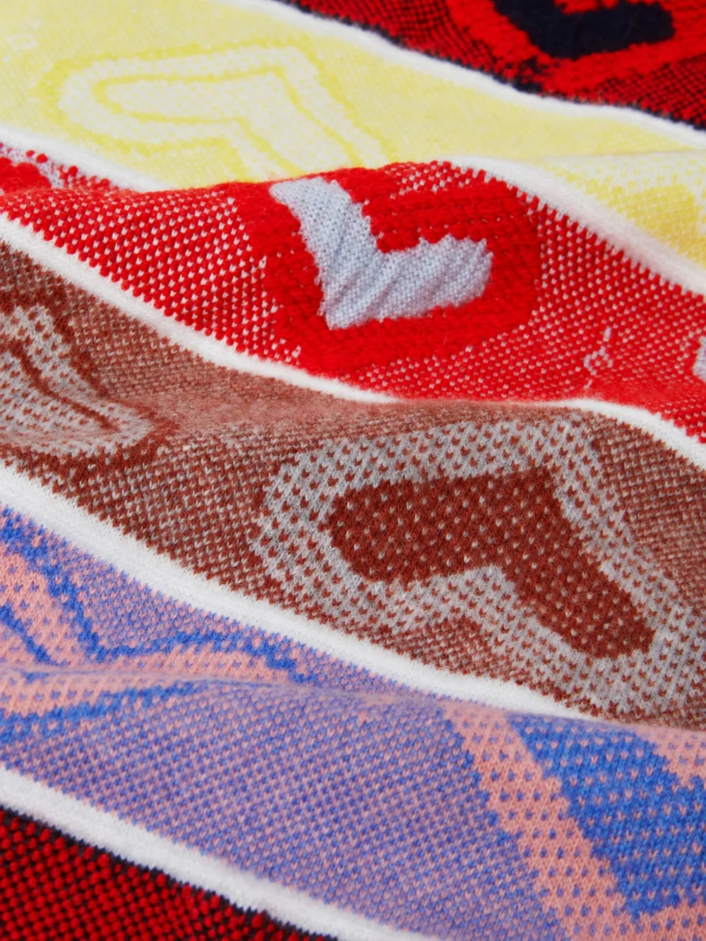 Stella McCartney heart Fair Isle scarf Rood