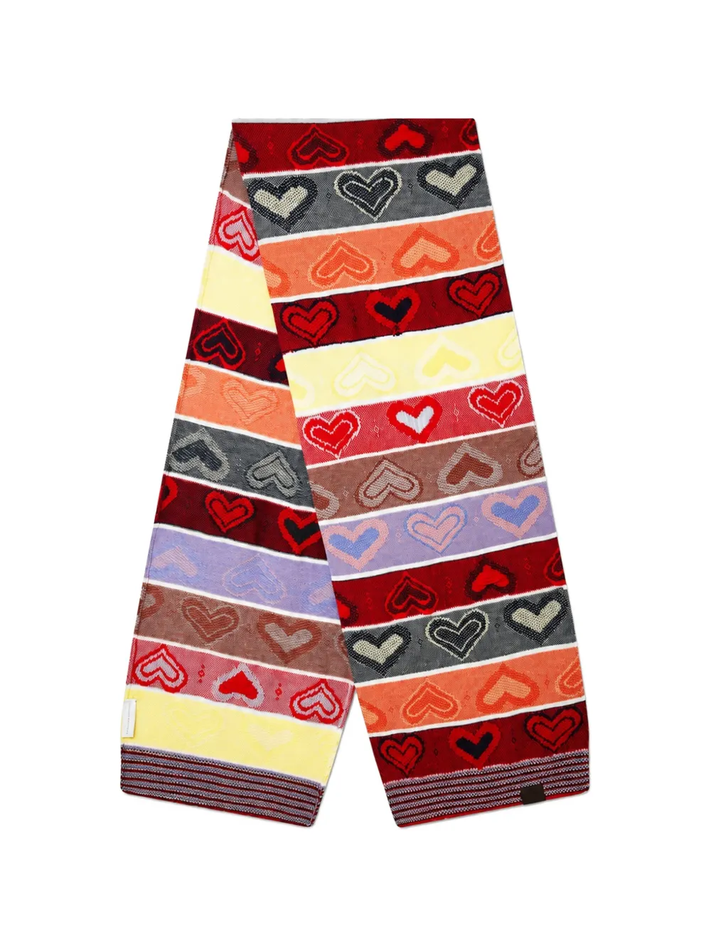 Stella McCartney heart Fair Isle scarf - Rot