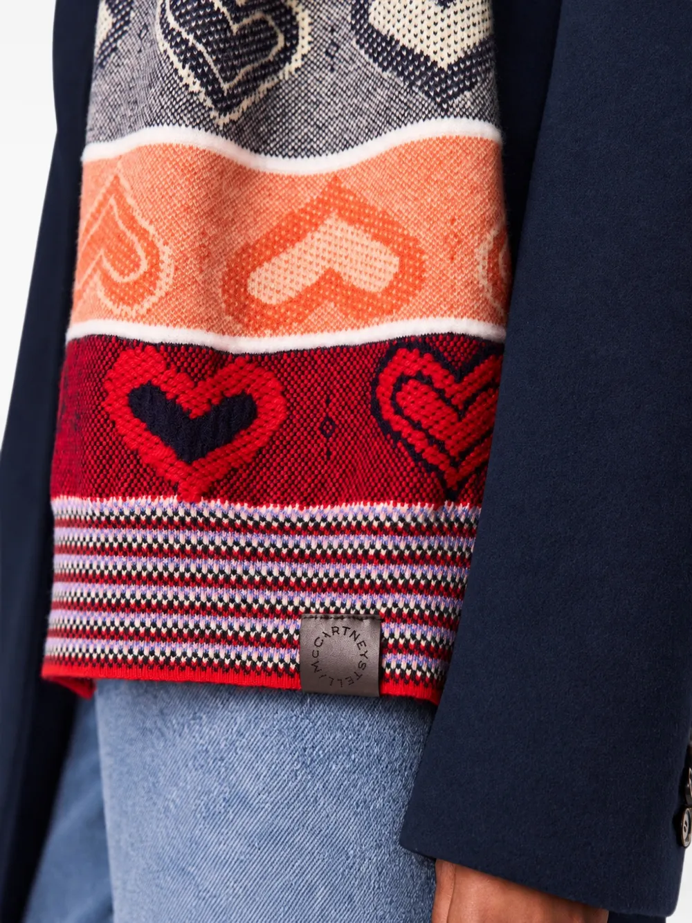 Stella McCartney heart Fair Isle scarf Rood