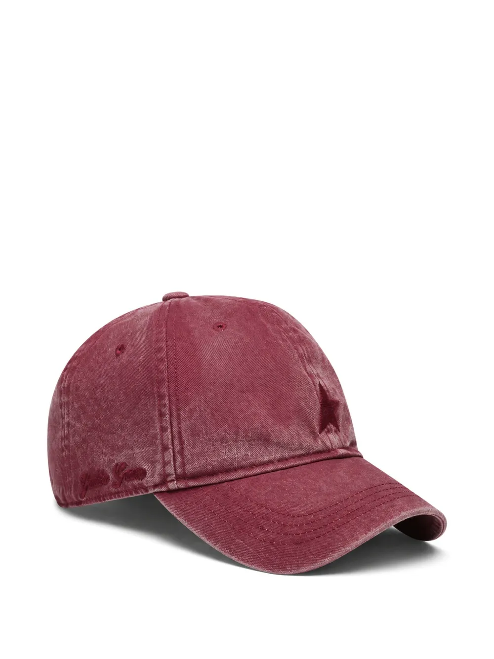 Golden Goose Bordeauxrode honkbalpet met geborduurde ster Rood