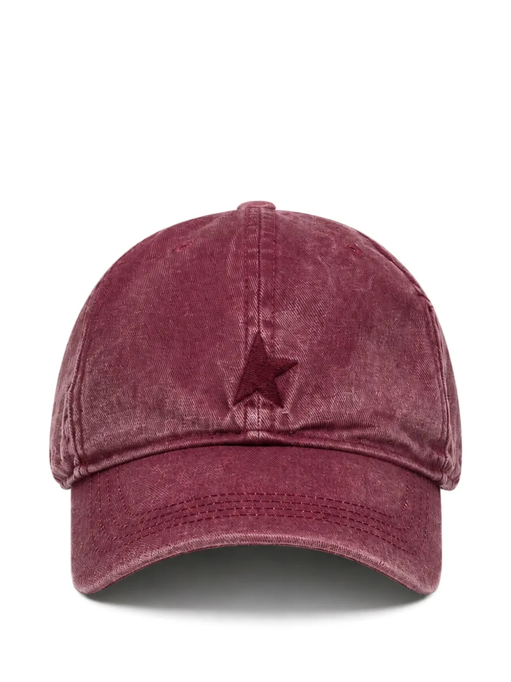 Golden Goose burgundy baseball cap with tone-on-tone embroidered star