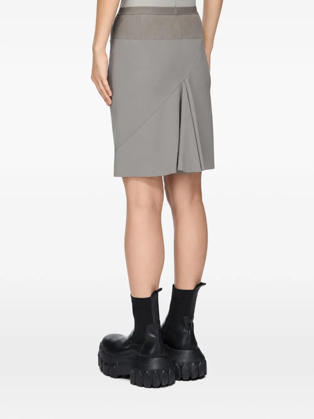 Rick Owens Schuin gesneden mini-rok met geribbelde tailleband Grijs