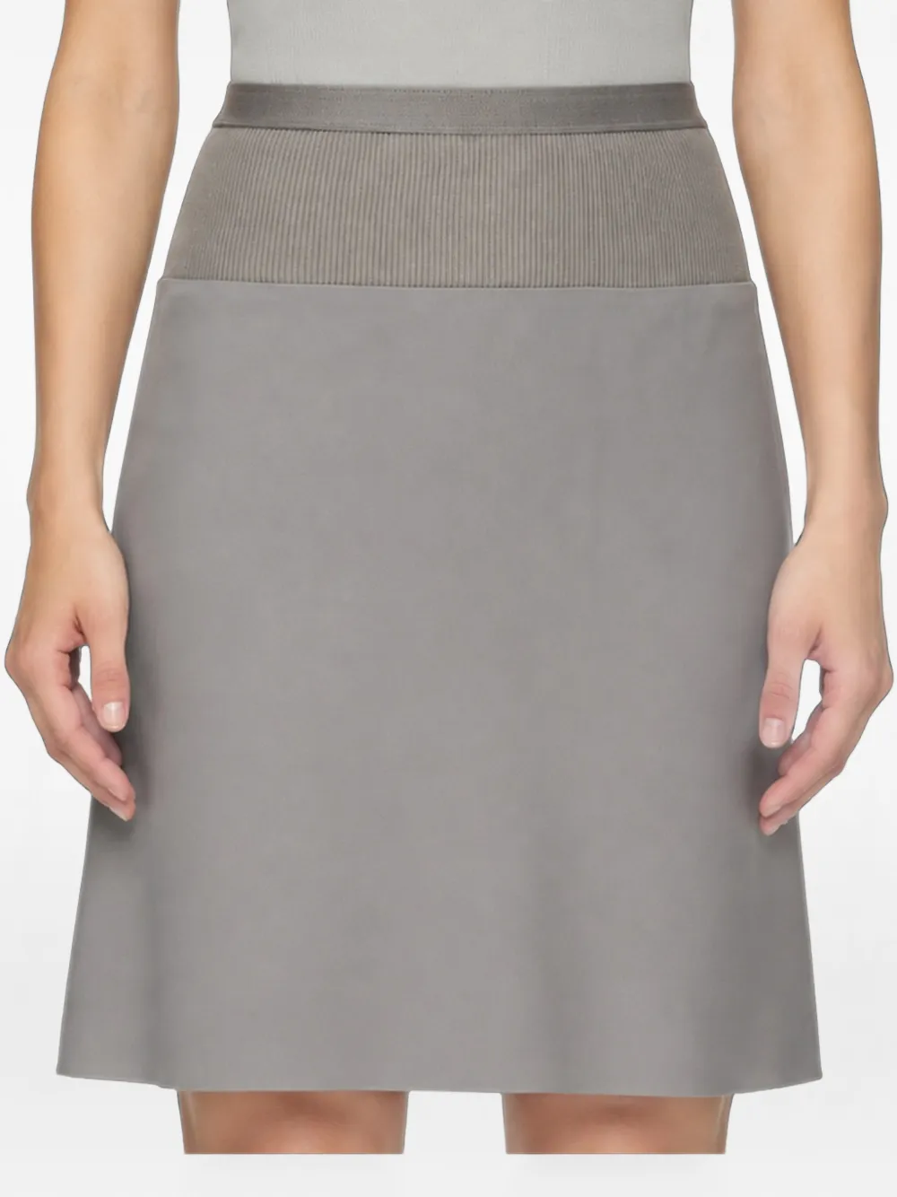 Rick Owens bias-cut ribbed-waistband mini skirt
