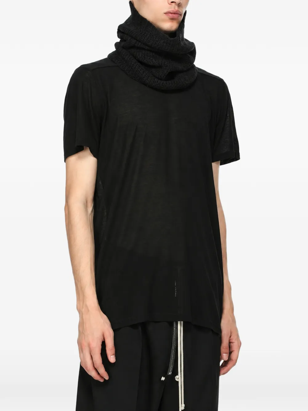 Rick Owens Tower Tube ribbed-knit scarf Zwart