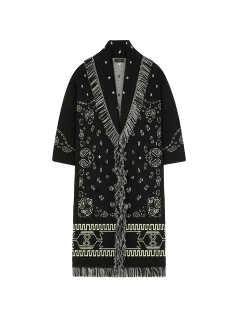 Alanui Bandana jacquard fringed coat