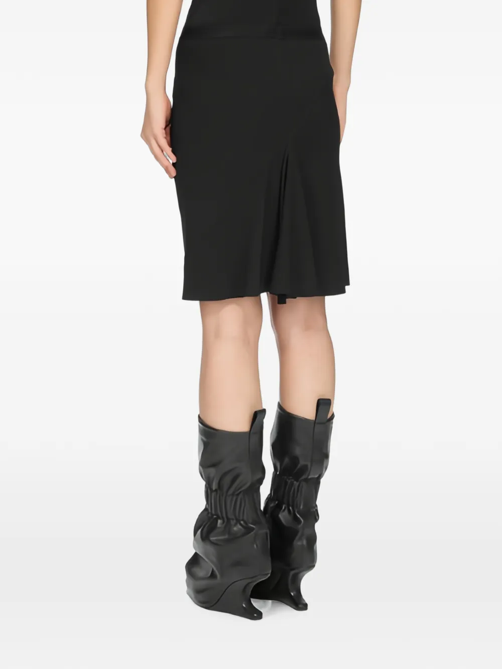 Rick Owens Schuin gesneden mini-rok met geribbelde taille Zwart