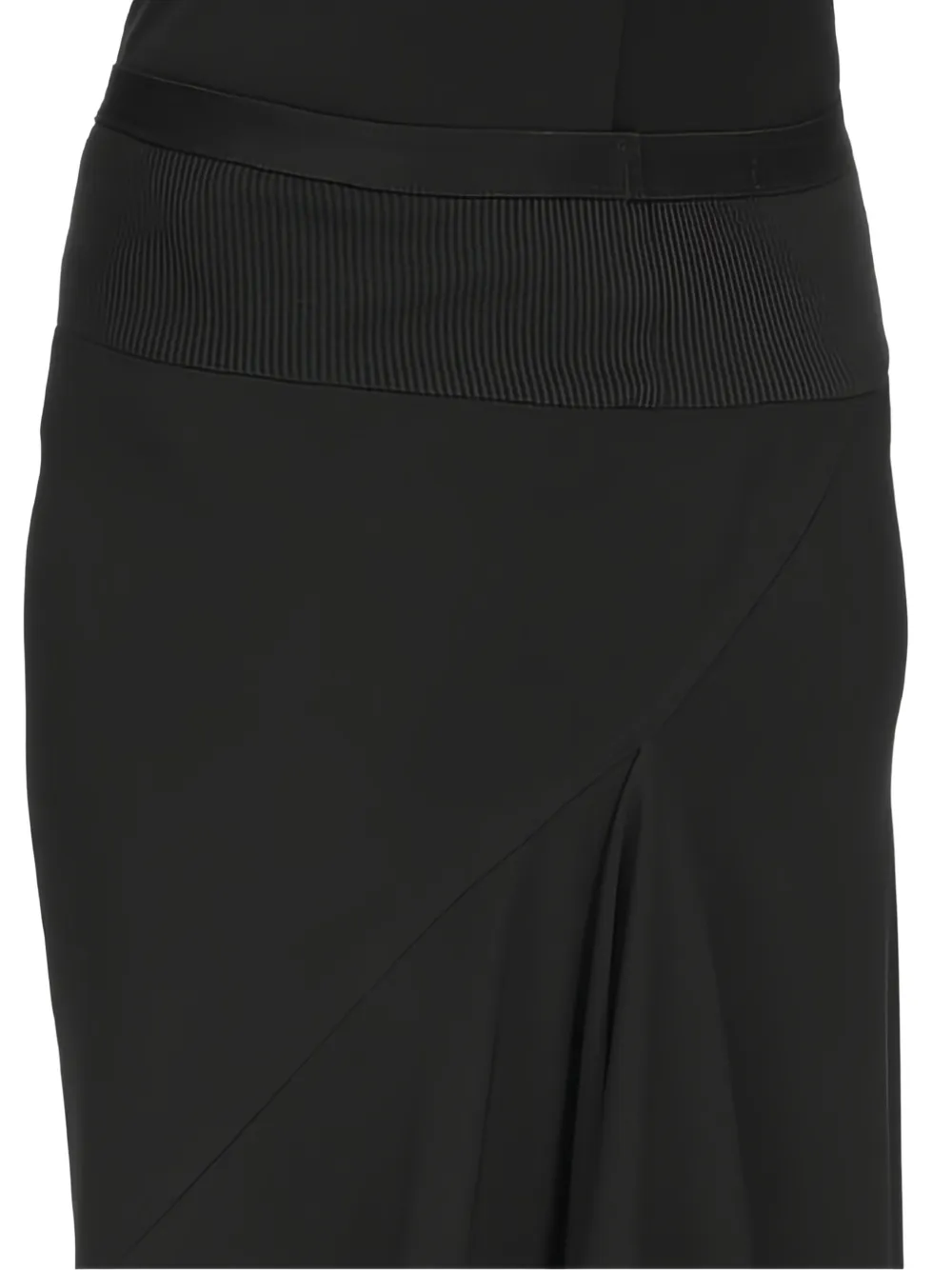 Rick Owens Schuin gesneden mini-rok met geribbelde taille Zwart