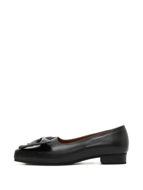 Finoacinque La Bow square-toe flat pumps