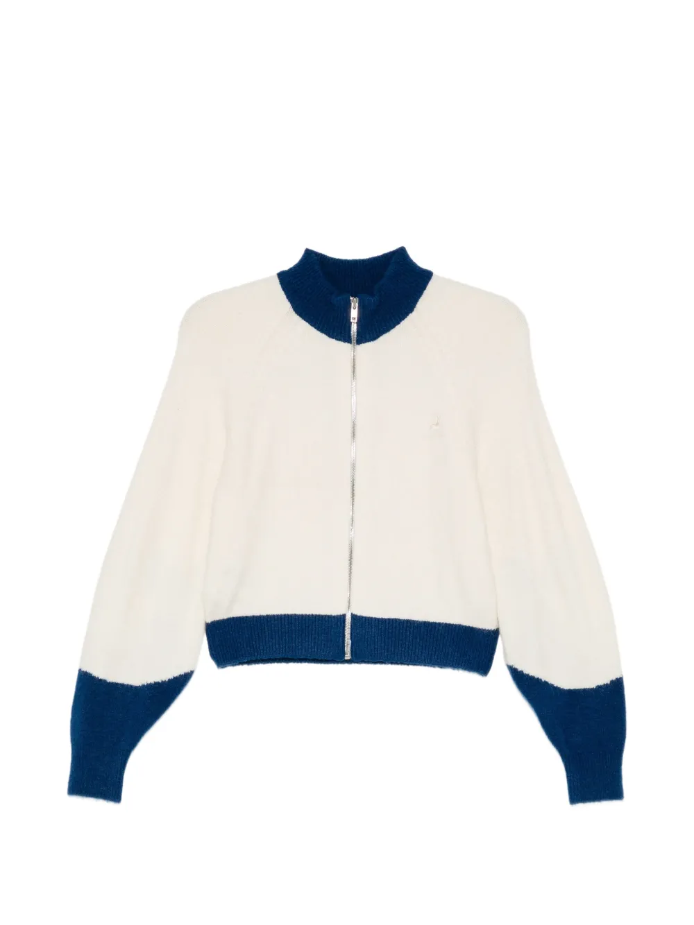 pushBUTTON Cardigan con design color-block e zip - Toni neutri