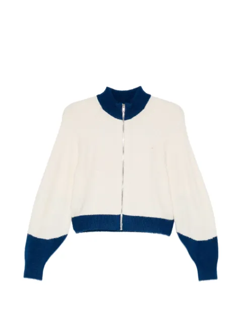 pushBUTTON color-block zip-up cardigan