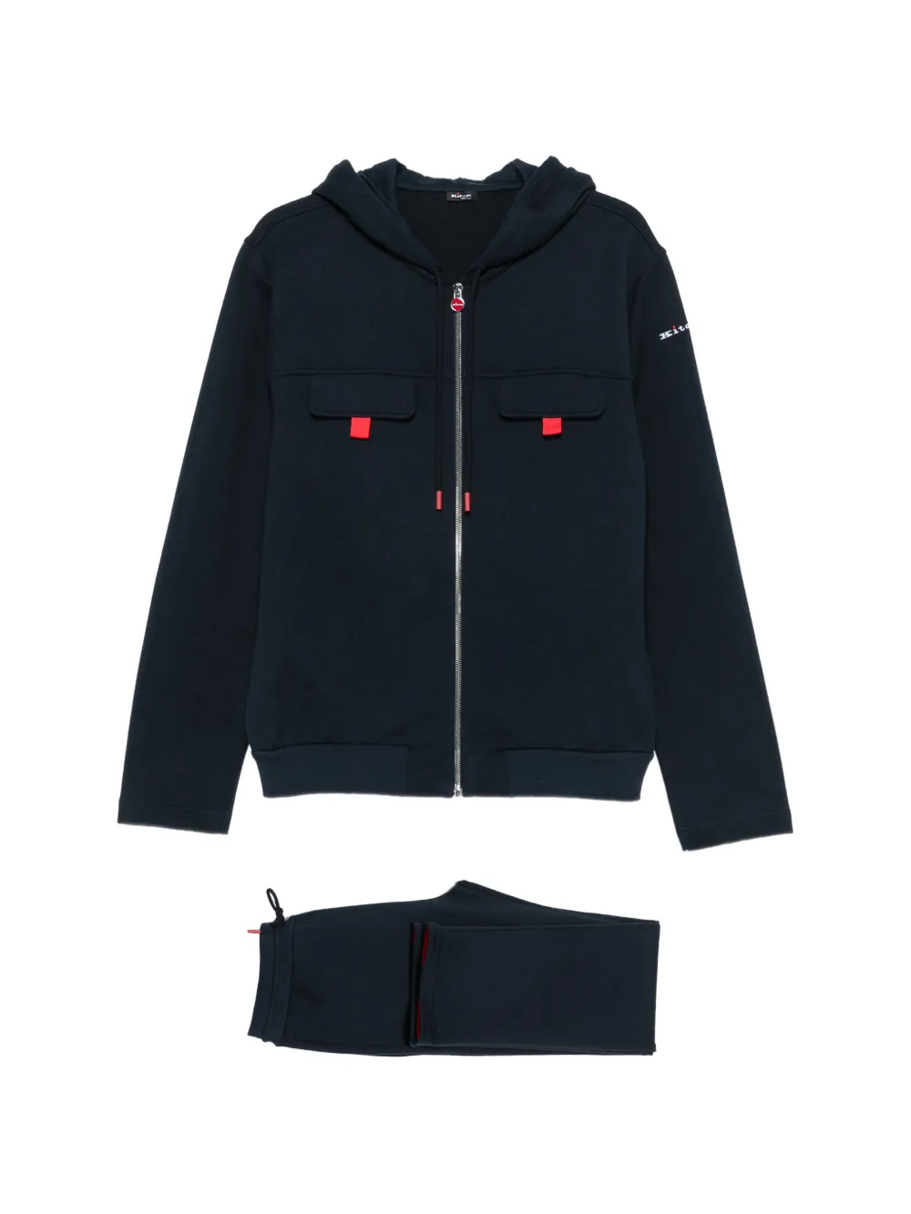 Kiton hooded zip-up jumpsuit - Blau