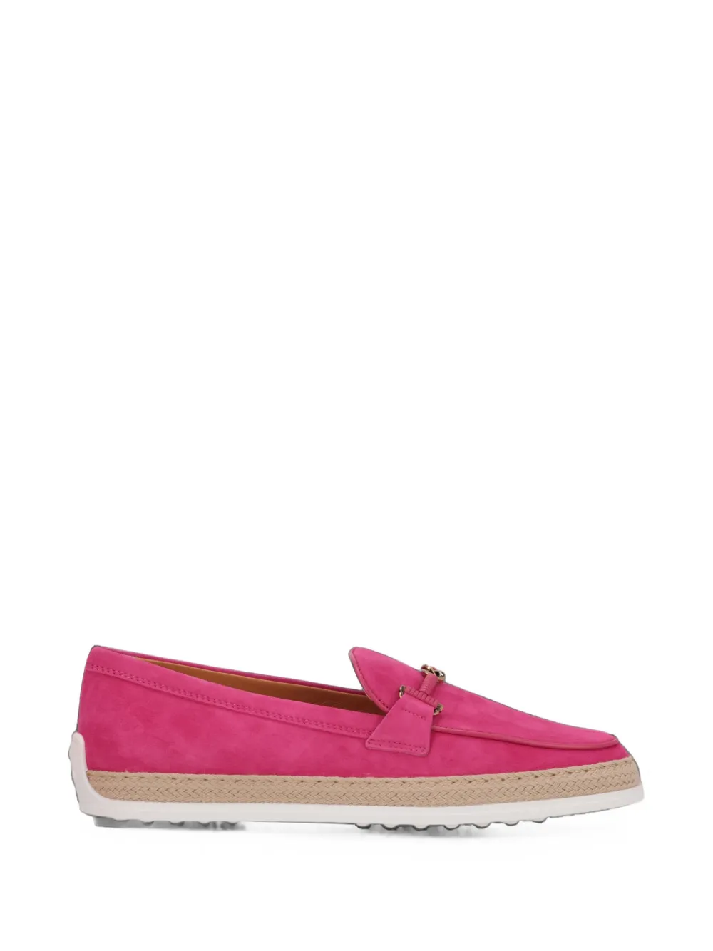 Tod's braided-sole chain-link leather loafers - Rosa