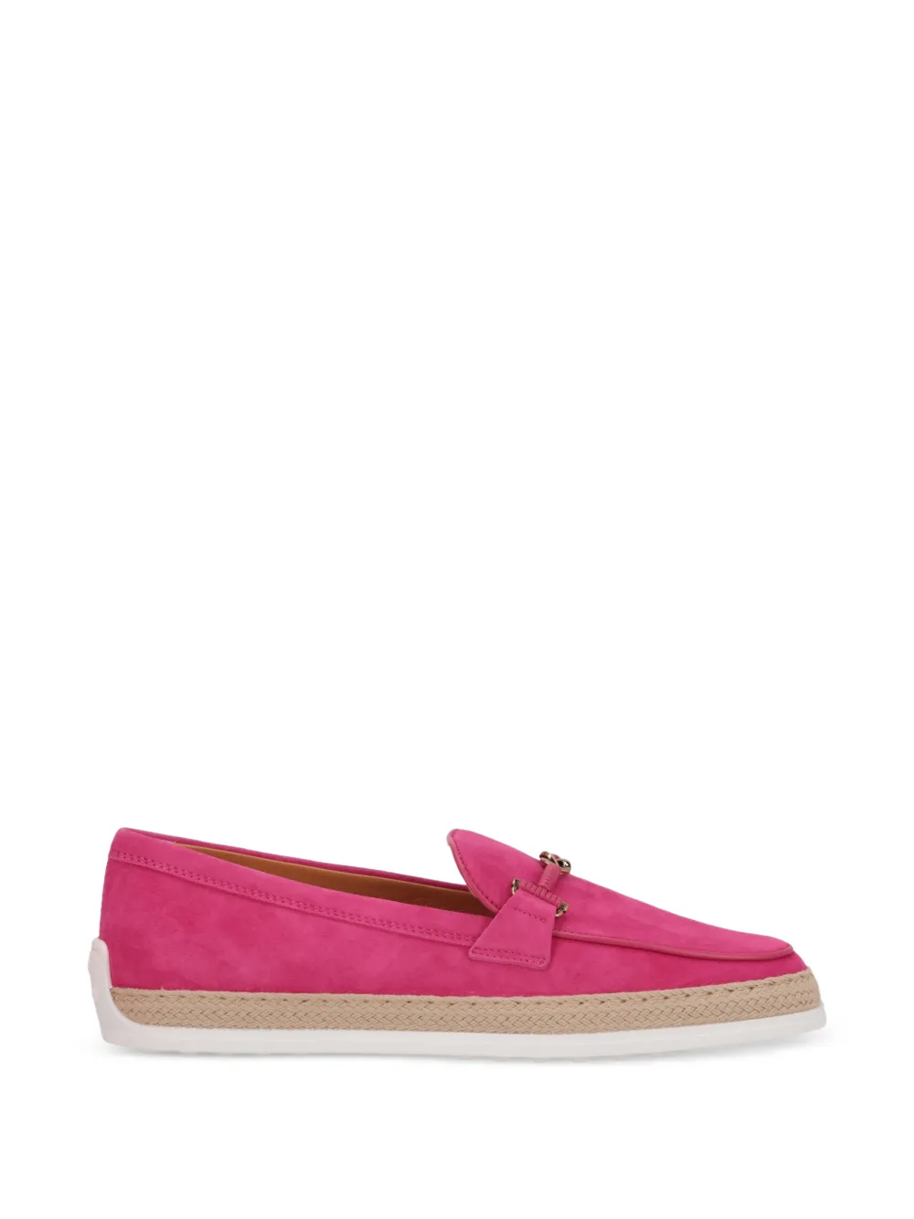 Tod's braided-sole chain-link leather loafers - Rosa