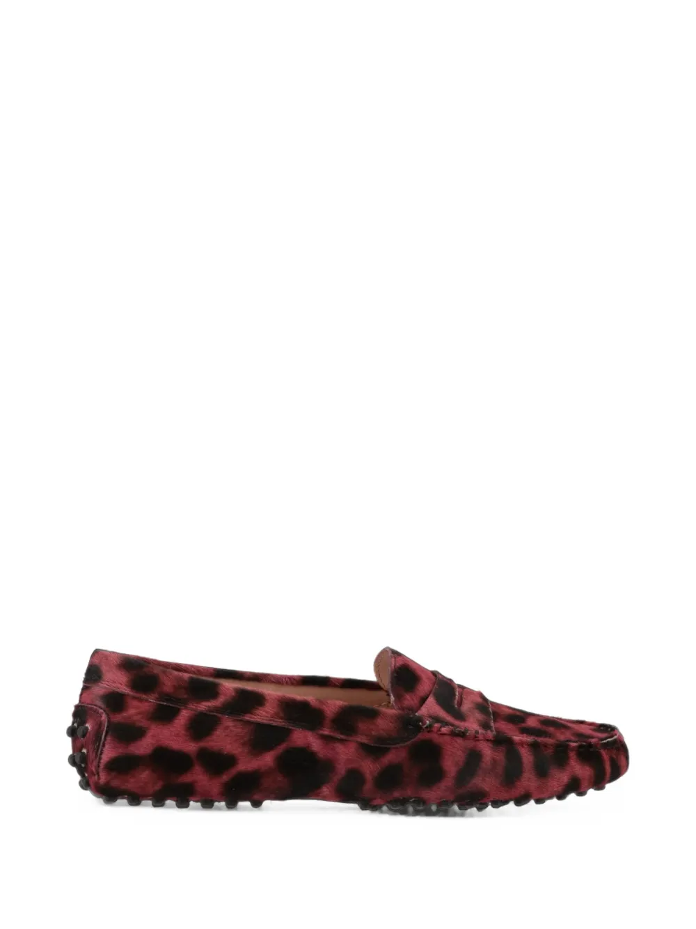 Tod's leopard-print Gommino loafers - Rosso