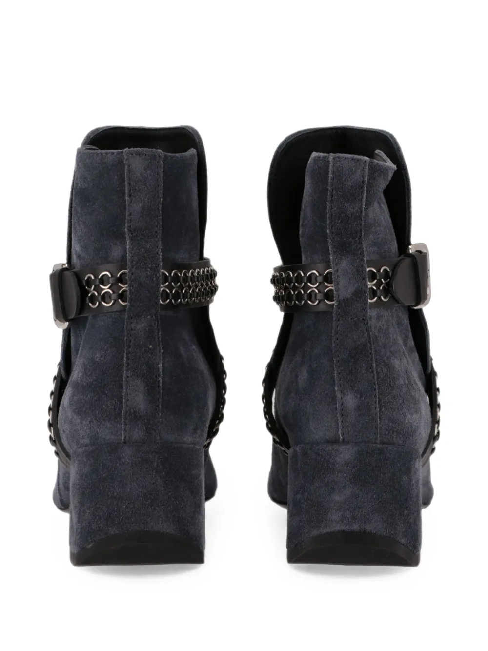 Tod's buckled chain-embellished ankle boots Blauw
