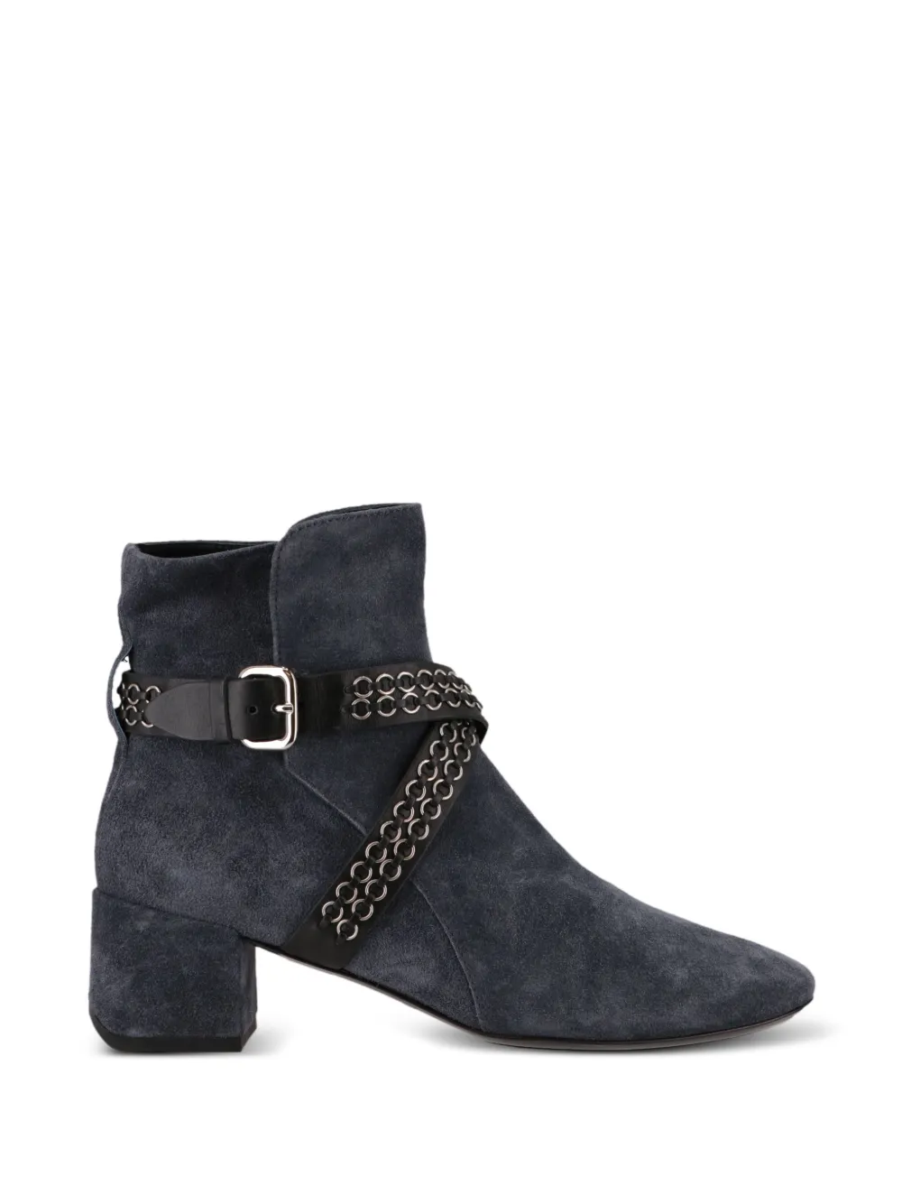 Tod's buckled chain-embellished ankle boots Blauw
