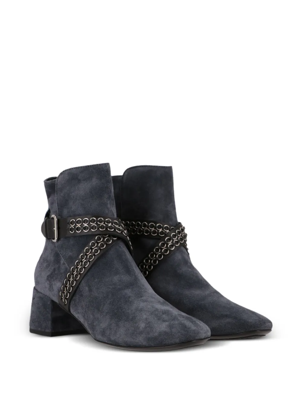 Tod's buckled chain-embellished ankle boots Blauw