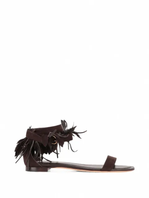 Tod's feather-embellished sandals
