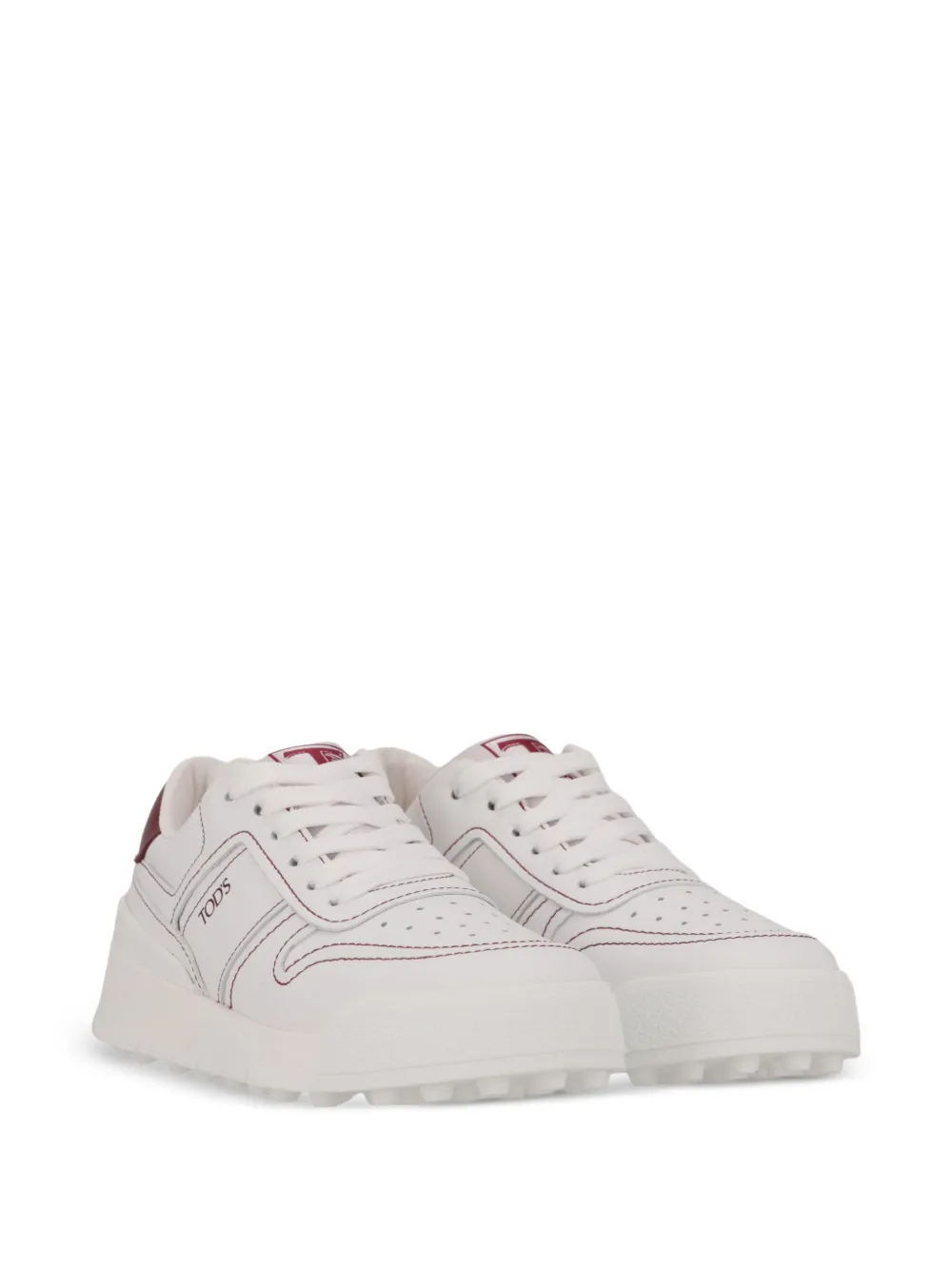 Tod's logo-print panelled sneakers Wit
