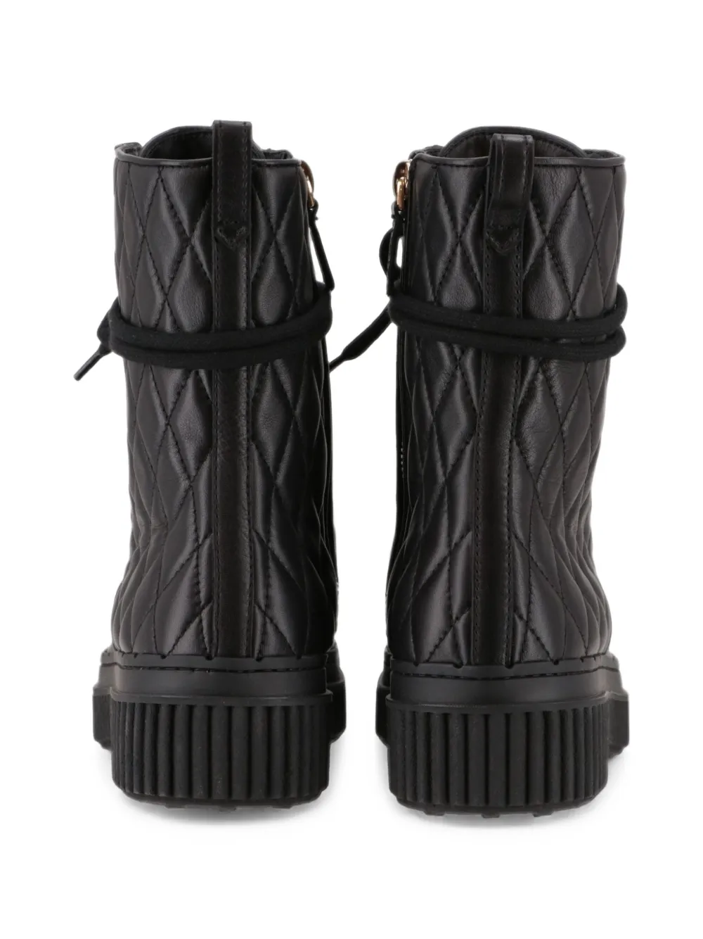 Tod's quilted lace-up boots Zwart