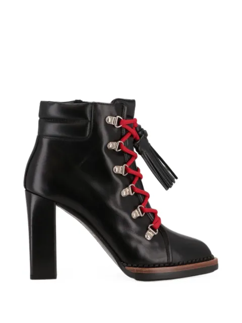 Tod's lace-up tassel leather ankle boots