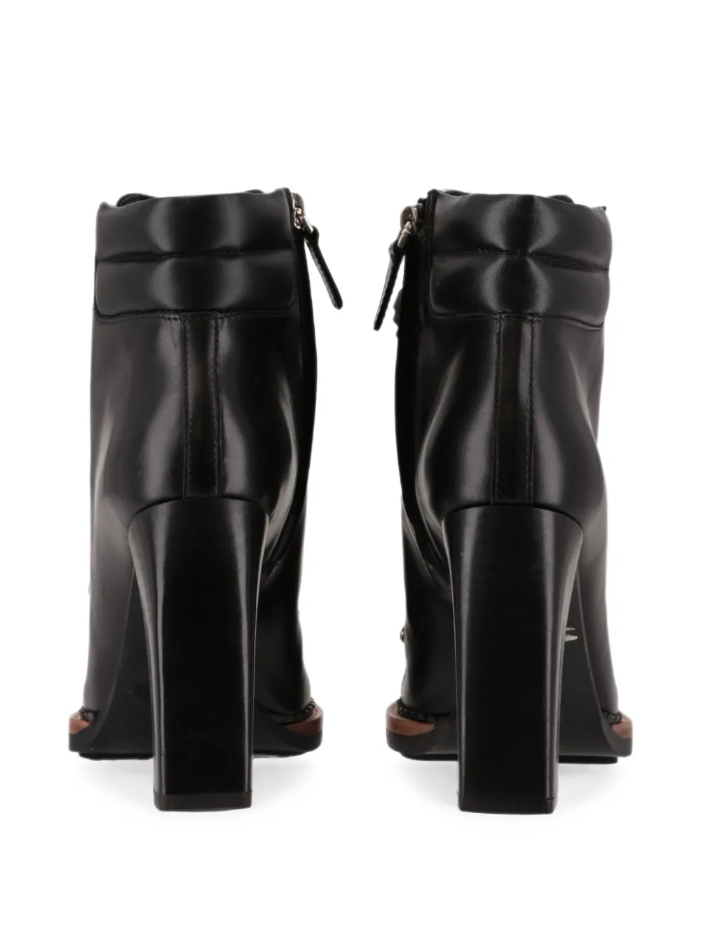 Tod's lace-up tassel leather ankle boots Zwart