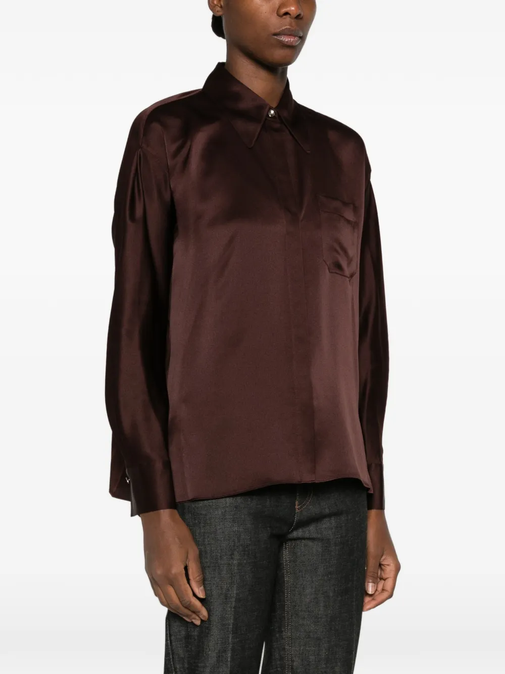 Vince Blouse met lange mouwen Bruin