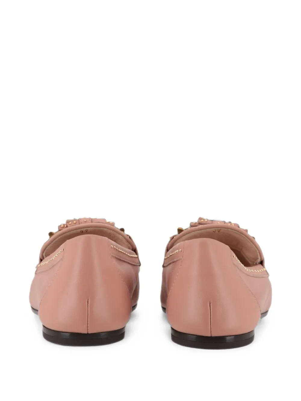 Tod's fringed stud-embellished loafers Roze