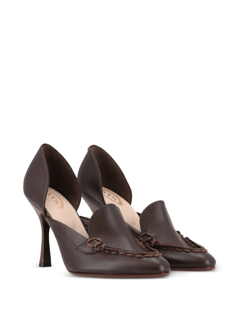 Tod's whipstitch-detail heeled pumps Bruin